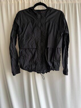 Lululemon Black Lightweight Hooded Running Windbreaker Jacket S